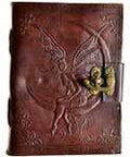 Fairy Moon leather blank book w/ latch