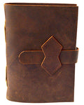 Brown Leather Journal w/ strap 4 1/2" x 6 1/2" - 240 pages - Unlined