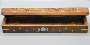 12" Flip Top Triple Moon incense holder