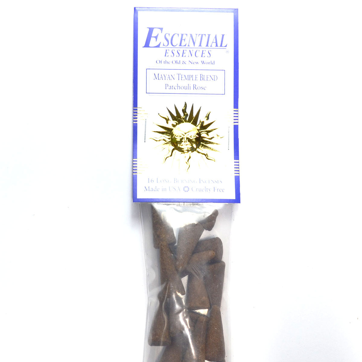 16/pk Mayan Temple escential essences incense cones