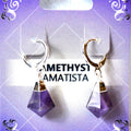 Amethyst earrings W/ click hoop