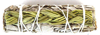 4" White Sage & Sweetgrass smudge stick